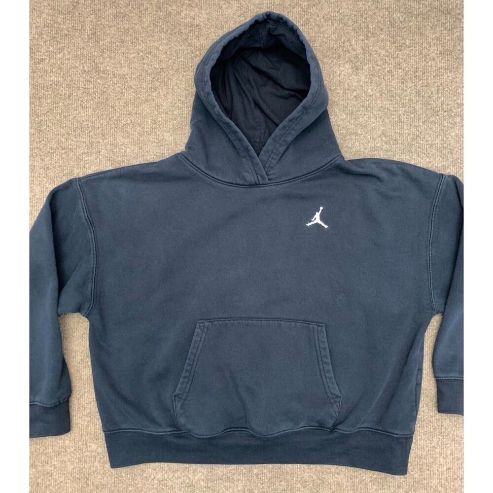 Jordan Hoodie Girls XL Cropped Pullover Jumpman Relaxed Loose Fleece Y2K